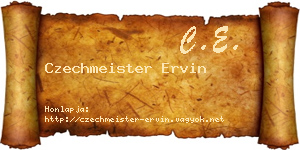 Czechmeister Ervin névjegykártya